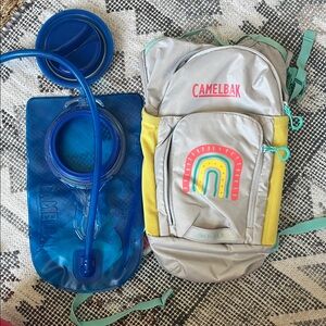 CamelBak Kids Backpack - Gray, Yellow, and Blue